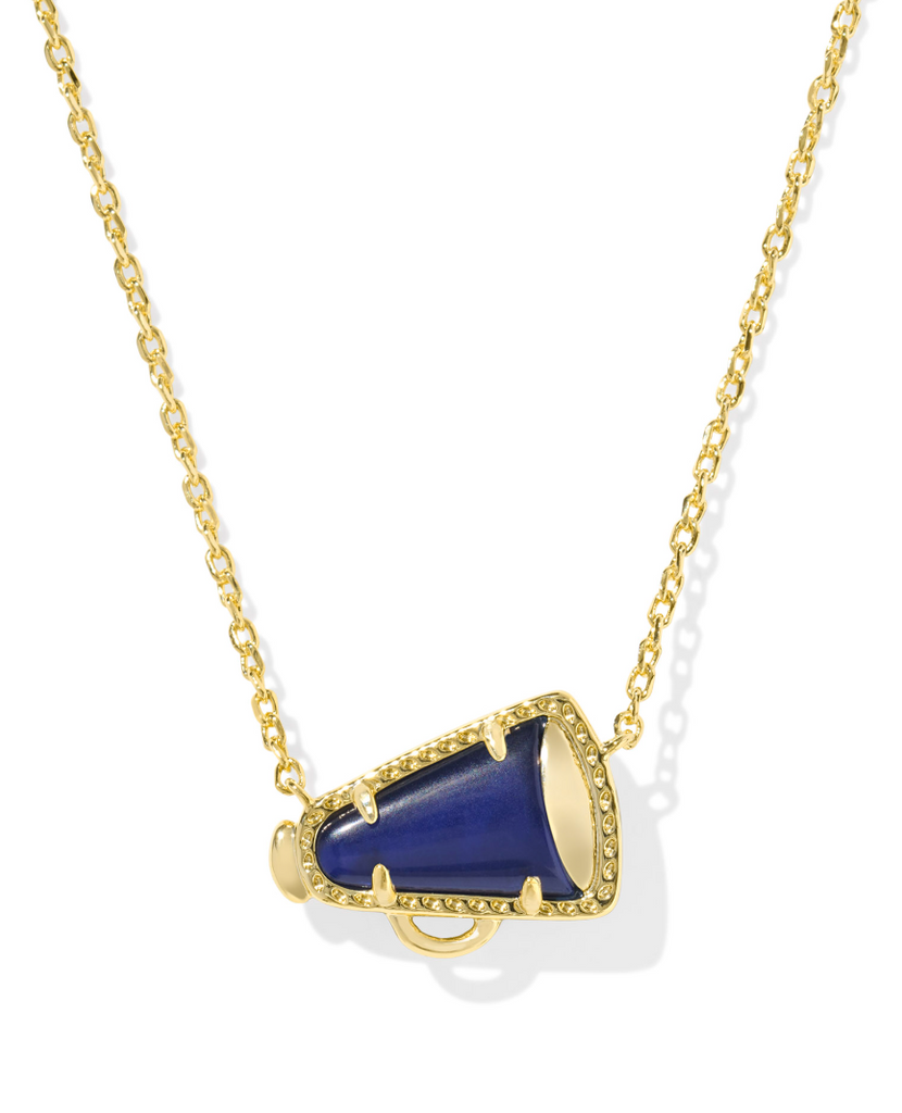 Kendra Scott Cheer Gold Short Pendant Necklace Navy Mother of