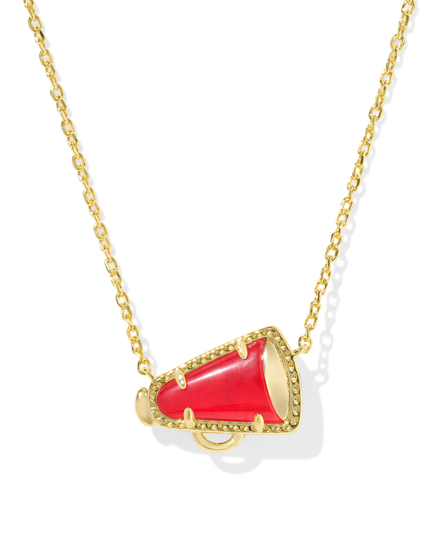 Kendra Scott Cheer Gold Short Pendant Necklace Red Illusion