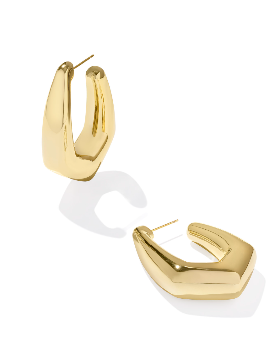 Kendra Scott Kaia Hoop Earrings Polished Gold