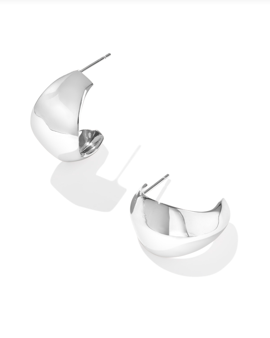 Kendra Scott Krista Metal Hoop Earrings Silver