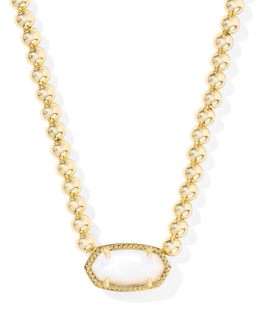 Kendra Scott Elisa Gold Ivory Mother of Pearl Beaded Necklace