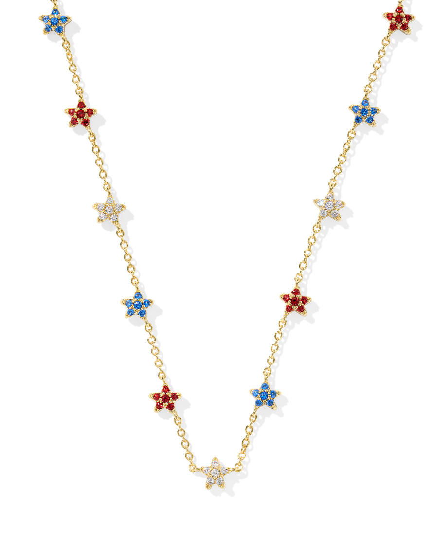Kendra Scott Sierra Star Gold Crystal Strand Necklace