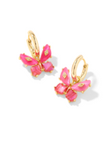 Kendra Scott Bianca Butterfly Gold Pink Mix Huggie Earrings