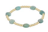 E Newton Admire Gold Pattern 3mm Bead Bracelet Amazonite