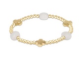 E Newton Signature Cross Admire Gold Pattern 3mm Bead Bracelet Moonstone