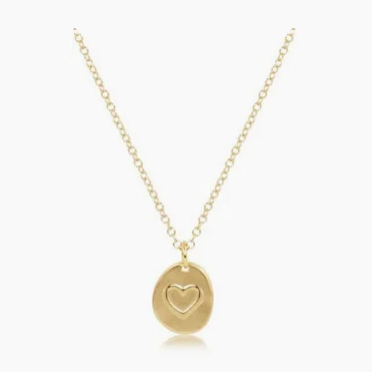 E Newton 16" Necklace Gold Inspire Love Small Gold Charm