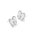 Kendra Scott Haley Silver Bow Stud Earrings Ivory Mother of Pearl