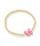 Kendra Scott Haley Gold Bow Stretch Bracelet Rose Violet Mother of Pearl