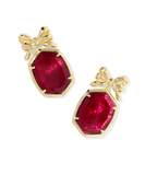 Kendra Scott Daphne Bow Gold Drop Earrings Burgundy Illusion