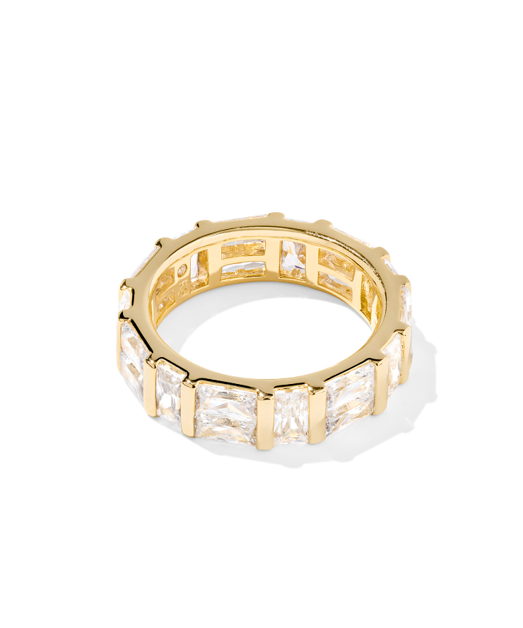 Kendra Scott Jamie Band Ring White Crystal