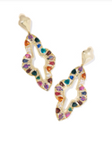Kendra Scott Abbie Gold Crystal Statement Earrings Multi Mix