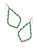 Kendra Scott Sophee Gold Crystal Open Frame Earrings Green Crystal