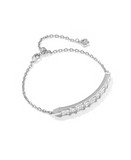 Kendra Scott Jamie Silver Delicate Chain Bracelet White Crystal