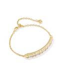 Kendra Scott Jamie Gold Delicate Chain Bracelet White Crystal