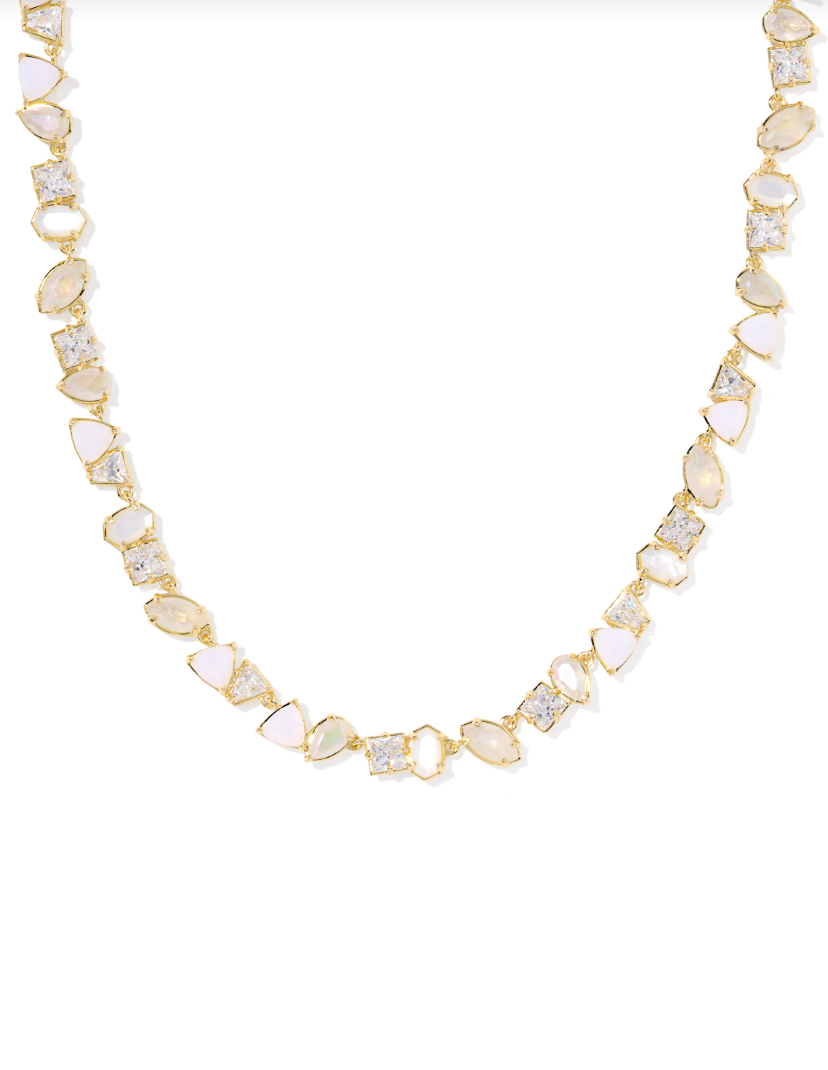Kendra Scott Isabelle Gold Tennis Necklace Neutral Mix