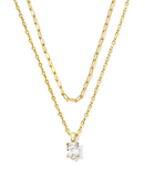 Kendra Scott Cailin Multi Strand Necklace Gold White Crystal