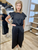 Umgee Pearl Power 2 Piece Pant Set Black