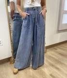 Kylie Washed Chambray Pants Denim