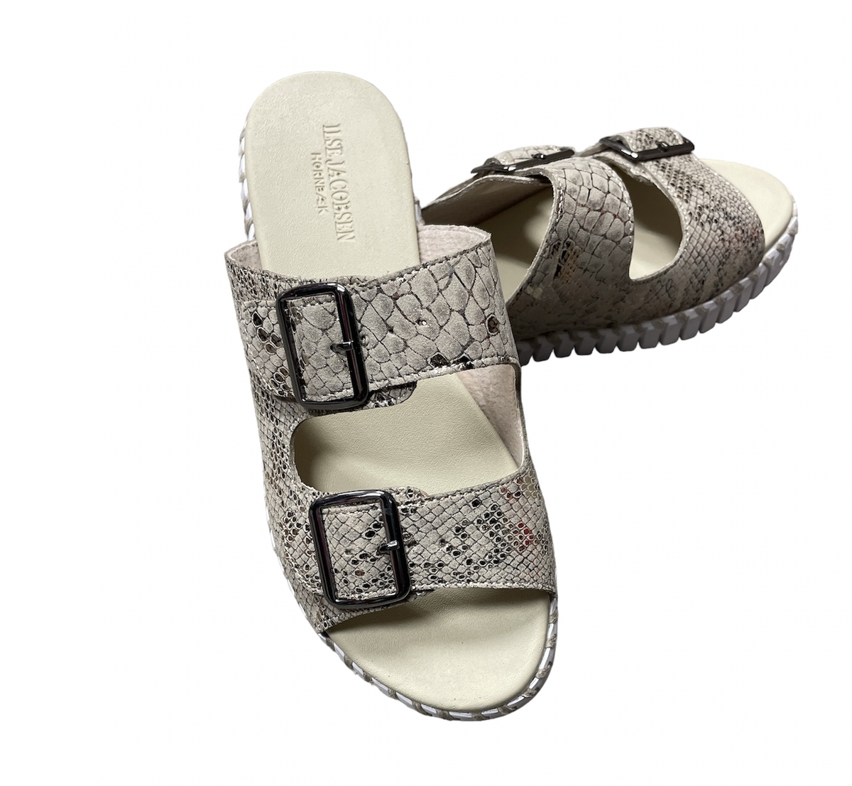 Ilse of Jacobsen Sandal  Snake Metallic Wheat