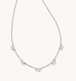 Kendra Scott Cailin Silver Crystal Strand Necklace White Crystal