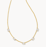 Kendra Scott Cailin Gold Crystal Strand Necklace White Crystal