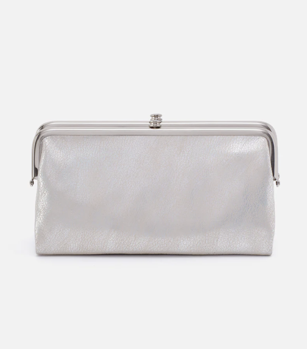 HOBO Lauren Clutch-Wallet Metalic Leather Silver