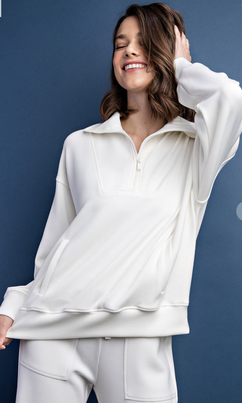 Must Have 2 Piece Pant Long Sleeve Set Cream Plus