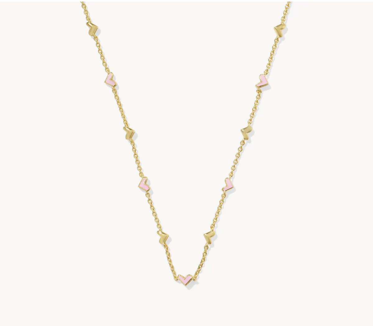 Kendra Scott Haven Gold Strand Necklace Pink Enamel