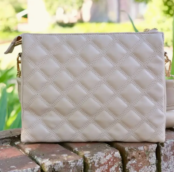 Ariana Crossbody Nude Quilted Dq