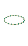 E Newton Gold Gemstone Sincerity 3mm Bracelet Green Onyx