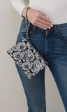 HOBO Vida Small Pouch Silver Rose print