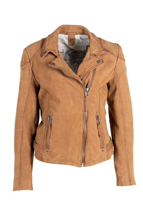 Mauritius Karyn Nubuk Leather Jacket Cognac
