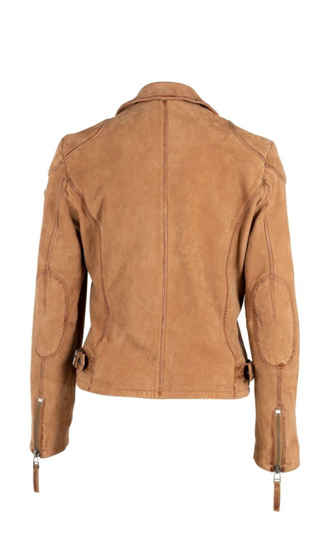Mauritius Karyn Nubuk Leather Jacket Cognac