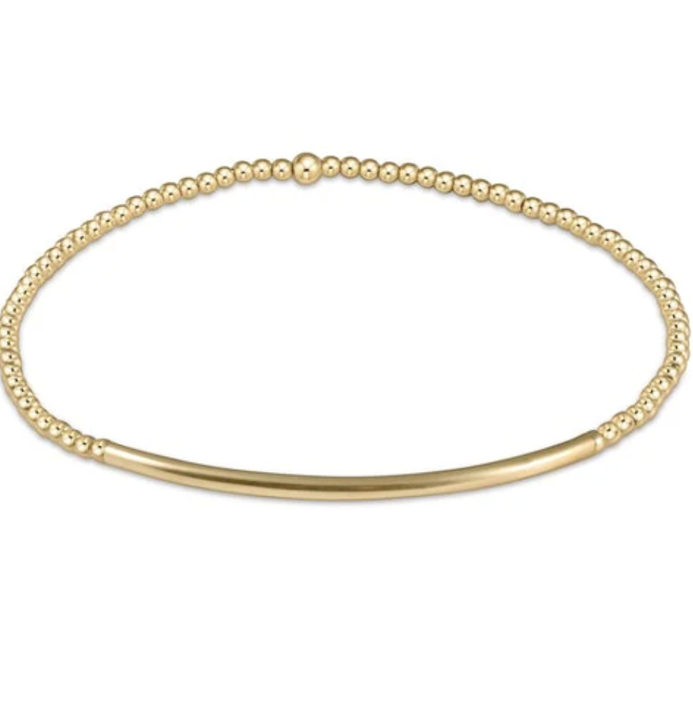 E Newton Classic Gold 2mm Bead Bracelet Bliss Bar