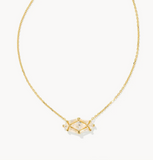 Kendra Scott Lindy Rae Elisa Gold Short Pendant Necklace White Crystal
