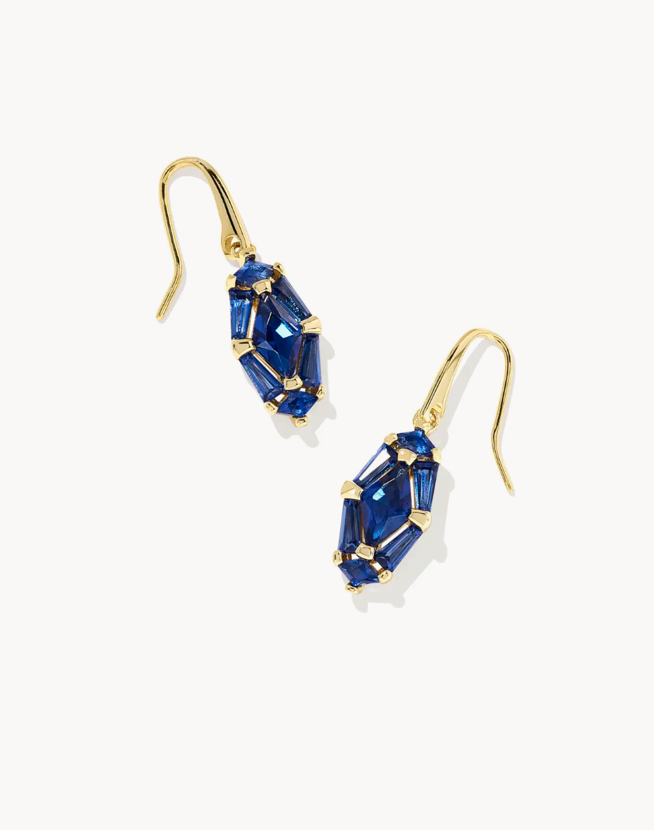 Kendra Scott Lindy Rae Lee Gold Drop Earrings Blue Crystal
