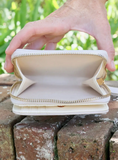 Nadine Zippered Wallet Cream