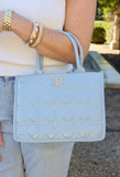 Caroline Hill Ricky Mini Tote Dusty Blue Patent LQ