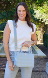 Caroline Hill Ricky Mini Tote Dusty Blue Patent LQ