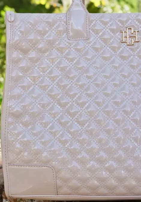 Caroline Hill Shane Tote Nude Patent SQ