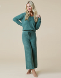 Softies Marshmallow V Neck Lounge Set Green