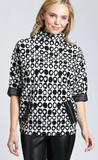 APNY Faux Leather Trim Detail Sweater Black