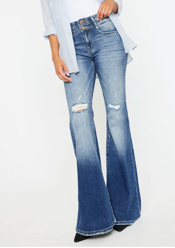 KanCan High Rise Super Flare Jeans Dark