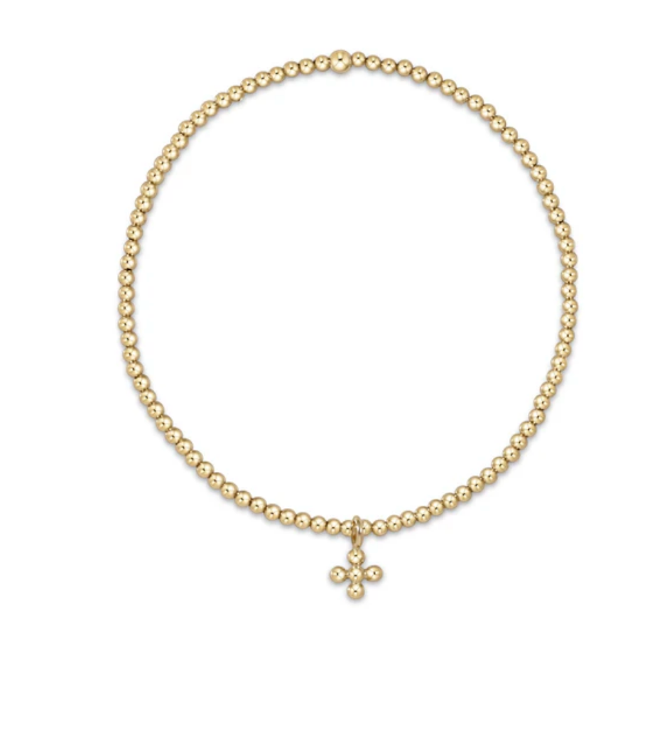 E Newton classic gold 2mm bead bracelet