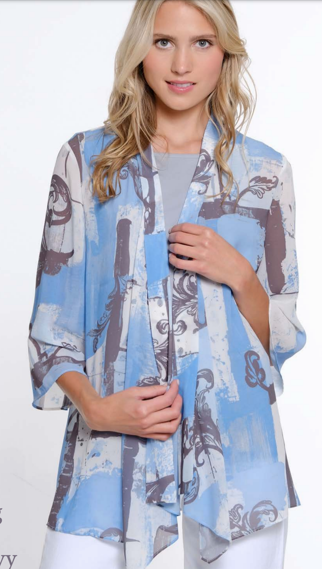 Multiples Drapey Open Front Jacket