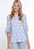 Multiples Scoop Neck Printed Top Bloom