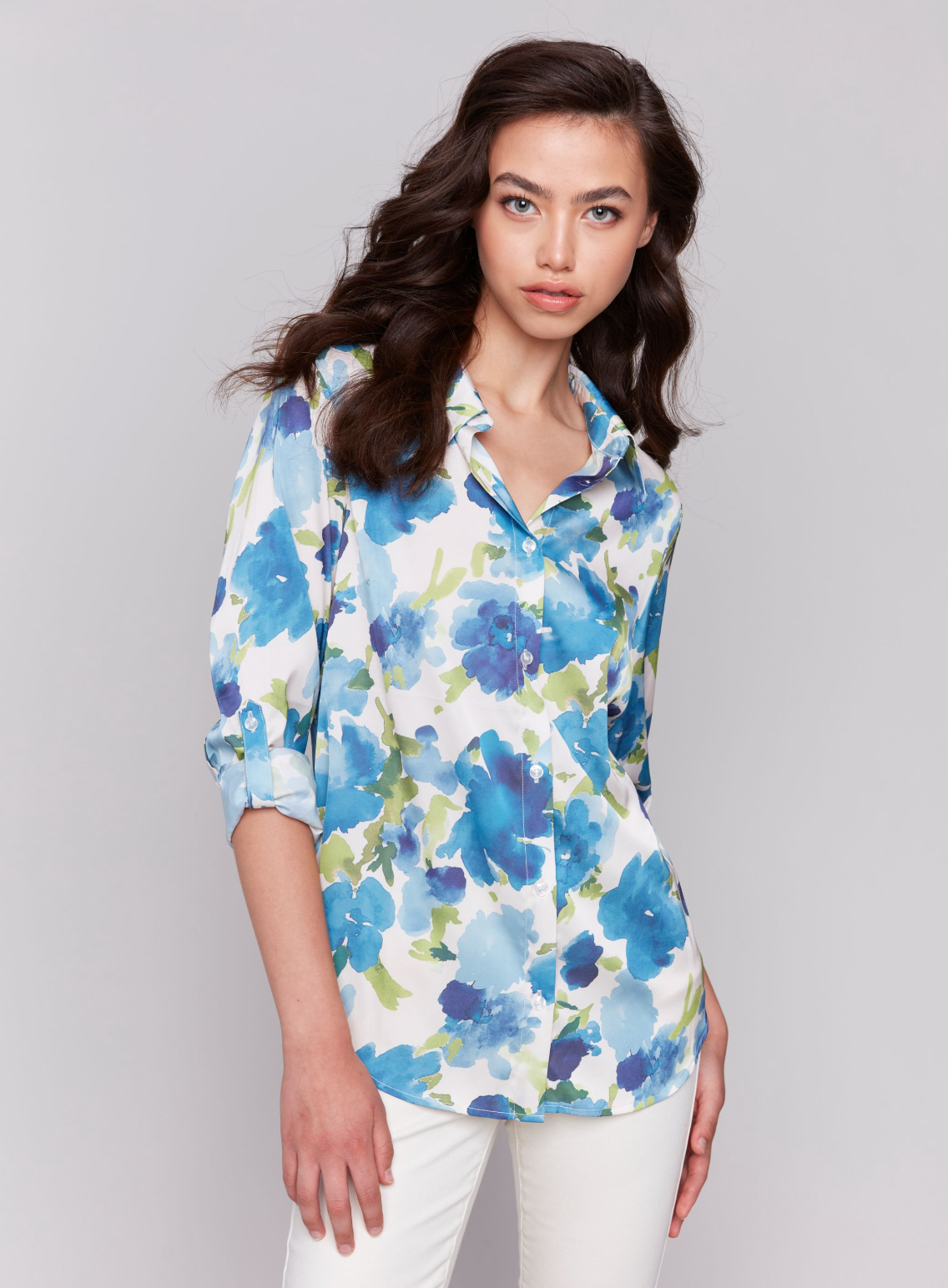 Charlie B Printed Shirt Lime