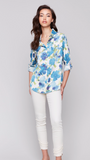 Charlie B Printed Shirt Lime