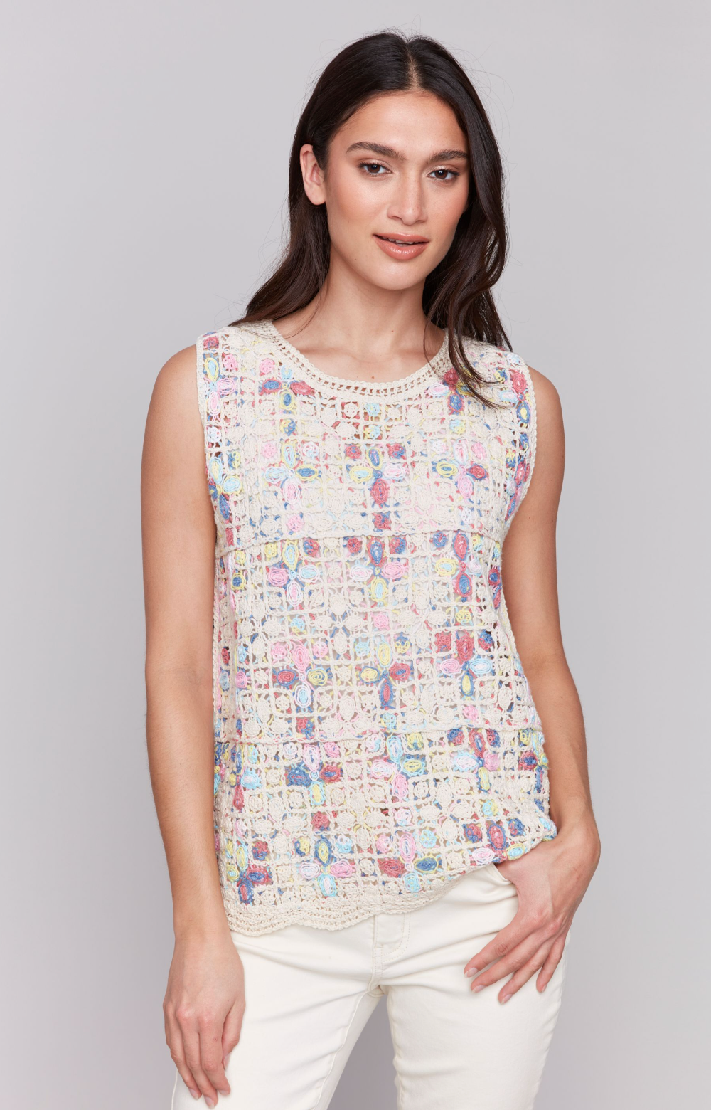 Charlie B Crochet Cami Natural