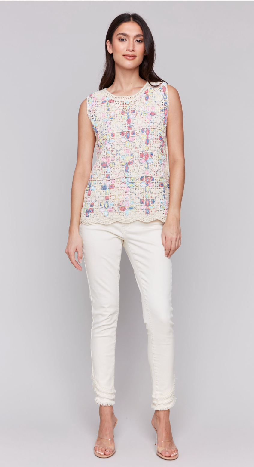 Charlie B Crochet Cami Natural